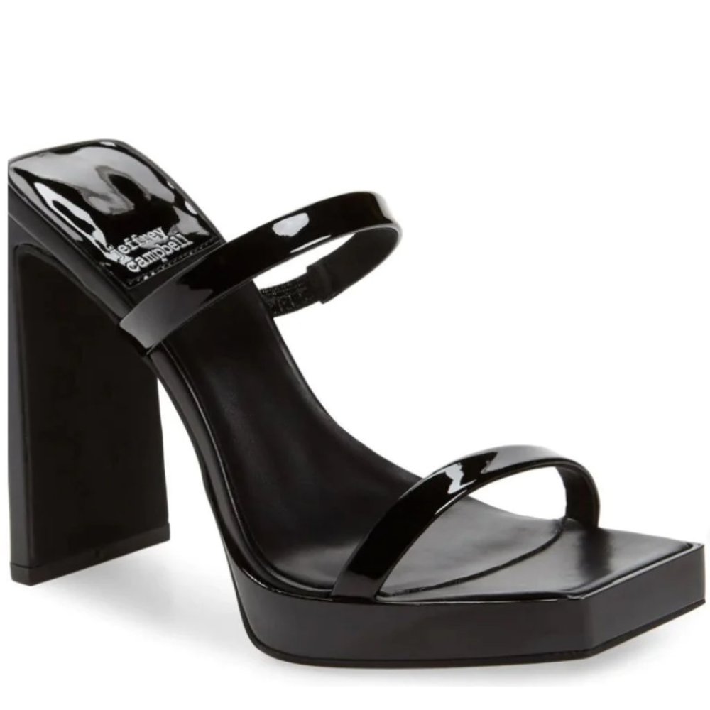 Jeffrey Campbell Hustler Platform Heel - Black Patent